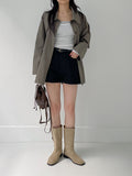 Deep U Neck Tencel See-through T-Shirt