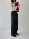 Olsen Rip Pocket One-Tuck Wide Slacks