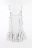 Pearl see-through shirring bustier