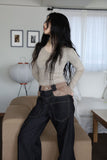 Mohair crop knit top