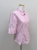 Pintuck Slim Fit Elbow Length Shirt