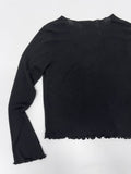 Frill V-Neck Sleeveless Cardigan