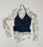Flower See-through Layered T-shirt