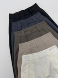 [Belt SET] With Two Tuck Wide Slacks