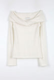 Soft twist off-shoulder knit