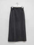 Belly Pin Tuck H-line Long Skirt
