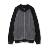 Non-mix Raglan Varsity Knit Zip-up