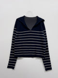 [Plan] Stripe Sailor Raglan Collar Knit