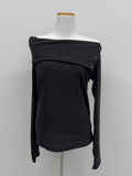 Melo Ribbed Off-Shoulder T-Shirt