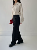 Olsen Rip Pocket One-Tuck Wide Slacks