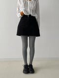 Bring corduroy A-line mini skirt