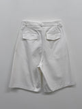 One Pin Tuck Cotton Bermuda Pants