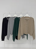 Lambswool V-Neck Cropped Cardigan