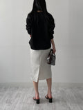 [Setup Available/Tie SET] Pin Round Loose Fit Blouse