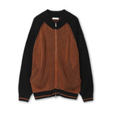 Non-mix Raglan Varsity Knit Zip-up