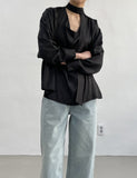 Scott Drape Tie Blouse