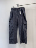 Non-Fade Curved Cargo Denim