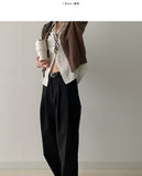 Seyu Two-Tuck Peach Cotton Wide Pants