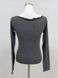 Wave Off-Shoulder Long Sleeve T-shirt