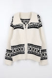 Snowflake Nordic Knit Zip-up