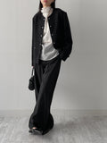 Striped One-Tuck Wide Slacks