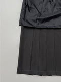 Mirror Low Pleats Long Skirt