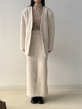 Shear Wool No-Collar Overfit Single Jacket