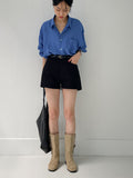 Basic short wide pants