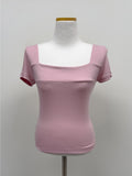 Rie RIb Square Neck Short Sleeve T-Shirt