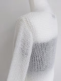 Crople Boat Neck Loose Fit Long Knit