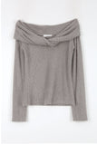 Soft twist off-shoulder knit