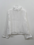Sheer High Neck Tie Blouse