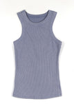 Pigment washing ribbed sleeveless