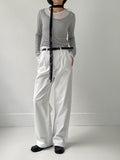 Deep U Neck Tencel See-through T-Shirt