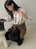 Seyu Two-Tuck Peach Cotton Wide Pants