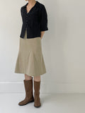 Pearl off-shoulder half T-shirt