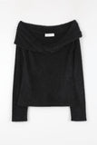 Soft twist off-shoulder knit