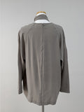 [Tie SET] Arc Raglan Round Blouse
