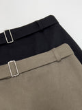 Belted H-Line Brushed Long Skirt