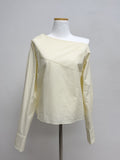 Unbalanced Shoulder Poplin Shirt