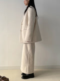 Shear Wool No-Collar Overfit Single Jacket