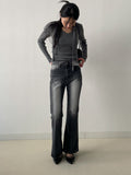 [Tie SET] Sheep V-neck Knit T-shirt