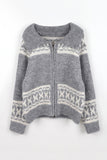 Snowflake Nordic Knit Zip-up