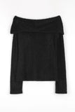 Soft twist off-shoulder knit