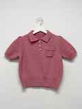 Puff wool short sleeve knit