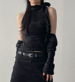 Brush Halterneck Bolero Set