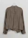 Hush Wrap Mock Neck Blouse