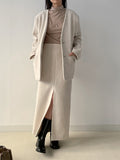 Shear Wool No-Collar Overfit Single Jacket