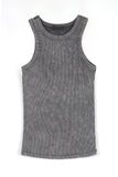 Pigment washing ribbed sleeveless