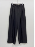 [Belt SET] With Two Tuck Wide Slacks